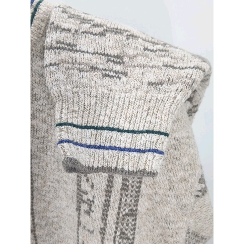 Roundtree &York Vntg Cotton Knit W/ Mallard Ducks Embroidery Grandpa Sweater Lg - Picture 3 of 10